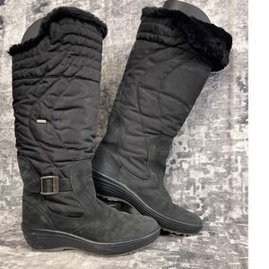 Pajar Tex Tall Winter Boots Womens Size 10 Black Waterproof Insulated Snow Knee